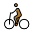 man biking, medium-dark skin tone